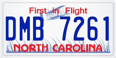 NC license plate DMB7261