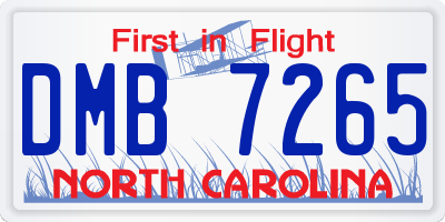 NC license plate DMB7265