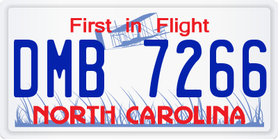 NC license plate DMB7266