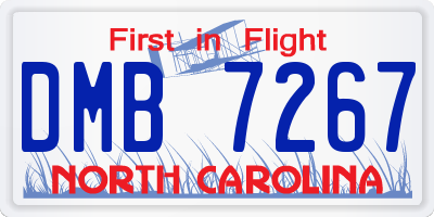 NC license plate DMB7267