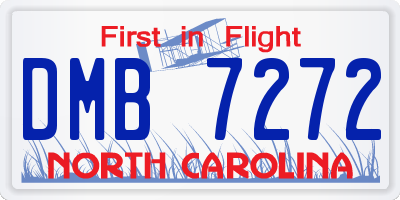 NC license plate DMB7272