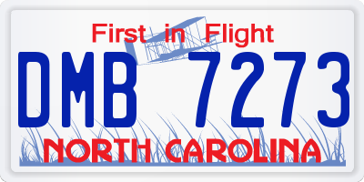 NC license plate DMB7273