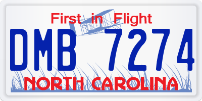 NC license plate DMB7274