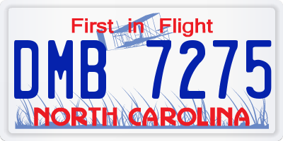 NC license plate DMB7275