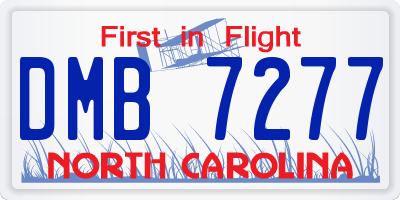 NC license plate DMB7277