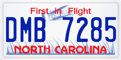 NC license plate DMB7285