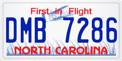NC license plate DMB7286