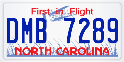 NC license plate DMB7289