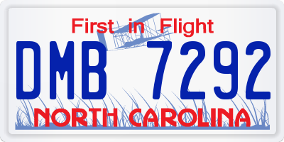 NC license plate DMB7292