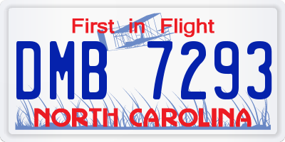 NC license plate DMB7293