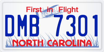 NC license plate DMB7301
