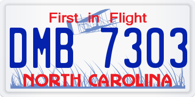NC license plate DMB7303