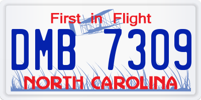 NC license plate DMB7309