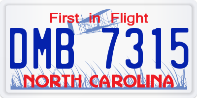 NC license plate DMB7315