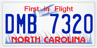 NC license plate DMB7320