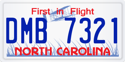 NC license plate DMB7321