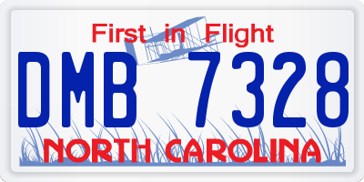 NC license plate DMB7328