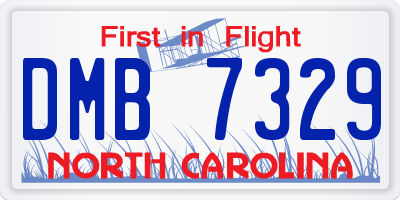 NC license plate DMB7329