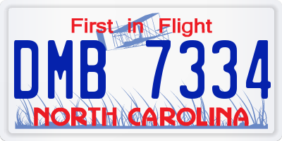NC license plate DMB7334
