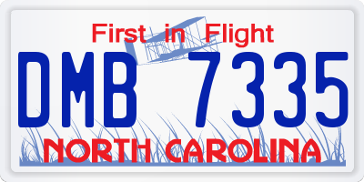 NC license plate DMB7335
