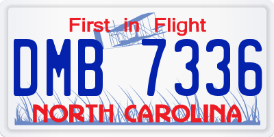 NC license plate DMB7336