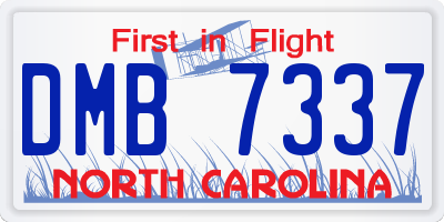 NC license plate DMB7337