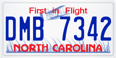 NC license plate DMB7342