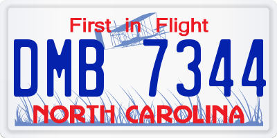 NC license plate DMB7344