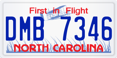 NC license plate DMB7346