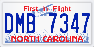 NC license plate DMB7347