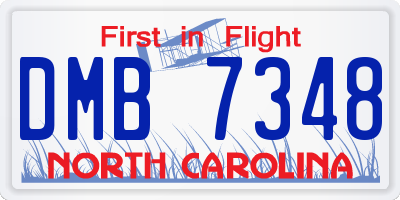 NC license plate DMB7348