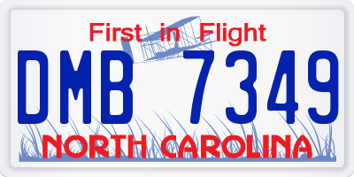 NC license plate DMB7349