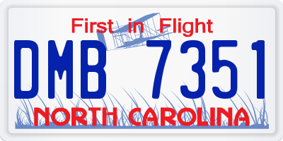 NC license plate DMB7351