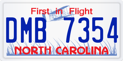 NC license plate DMB7354