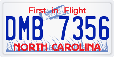 NC license plate DMB7356