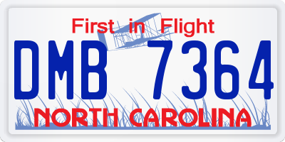 NC license plate DMB7364