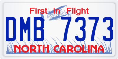 NC license plate DMB7373