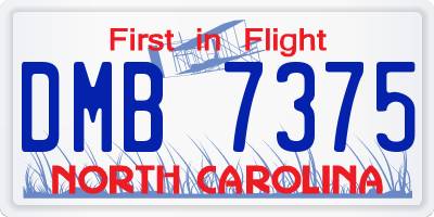 NC license plate DMB7375