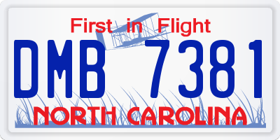 NC license plate DMB7381