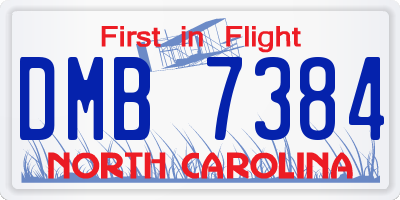 NC license plate DMB7384