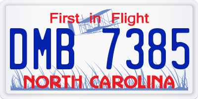 NC license plate DMB7385