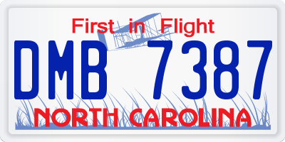 NC license plate DMB7387