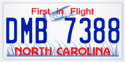 NC license plate DMB7388
