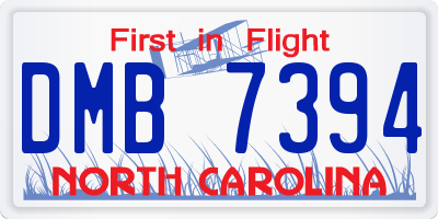 NC license plate DMB7394