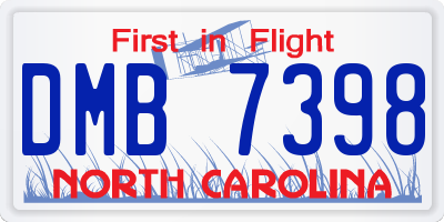 NC license plate DMB7398