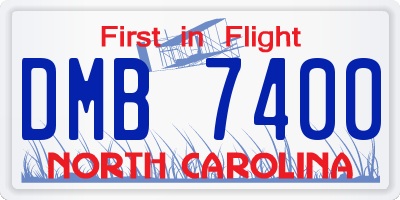 NC license plate DMB7400