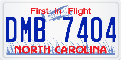 NC license plate DMB7404