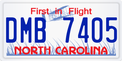 NC license plate DMB7405