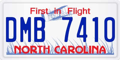 NC license plate DMB7410