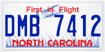 NC license plate DMB7412